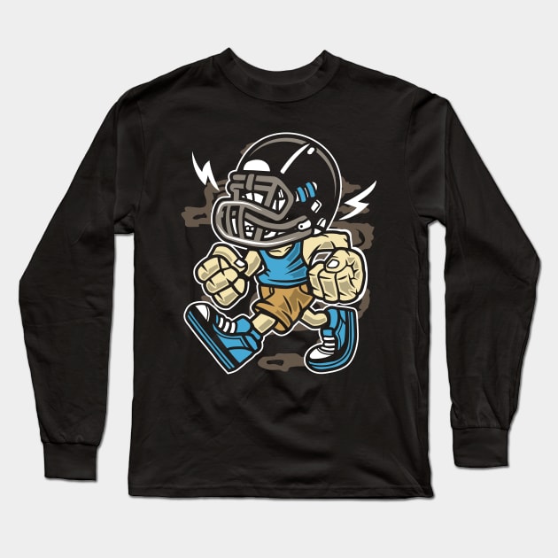 Angry football player Long Sleeve T-Shirt by Superfunky